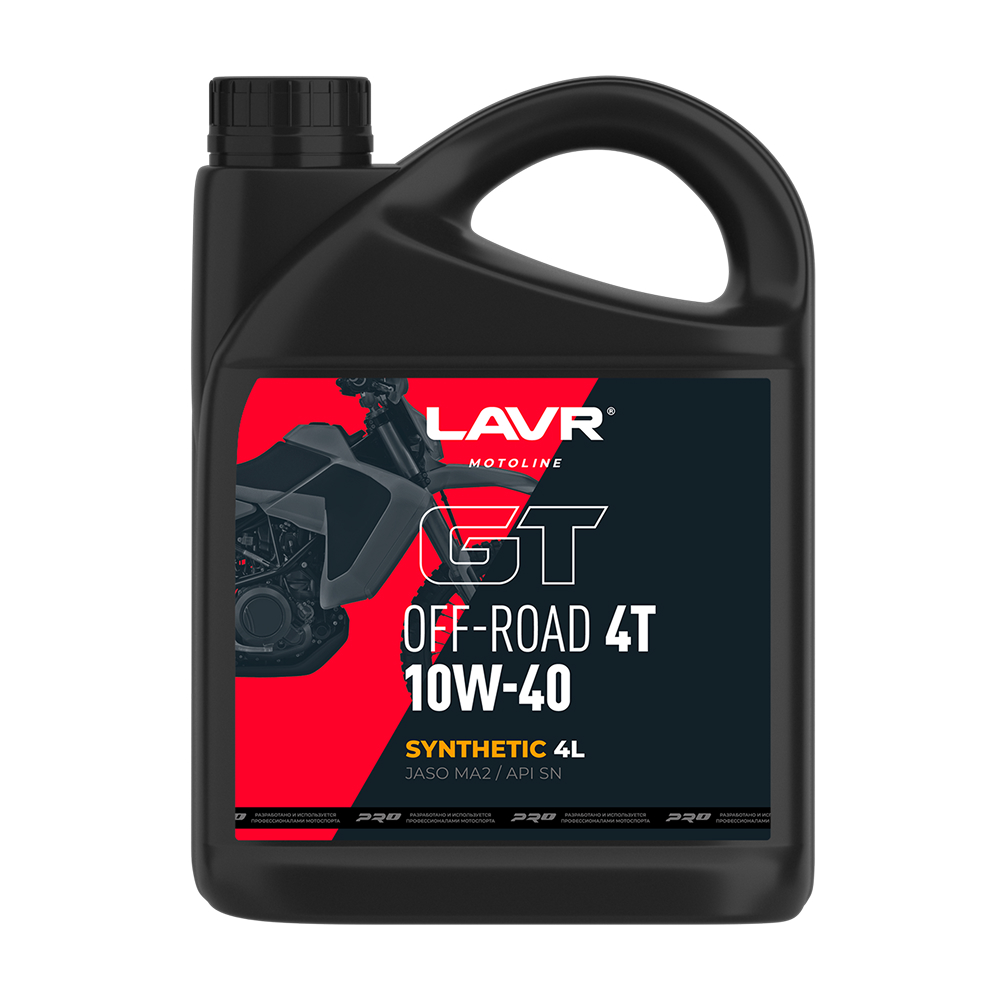 Масло моторное Lavr 10W-40 MOTO GT OFF ROAD 4T 4л / 10W40 Ln7724