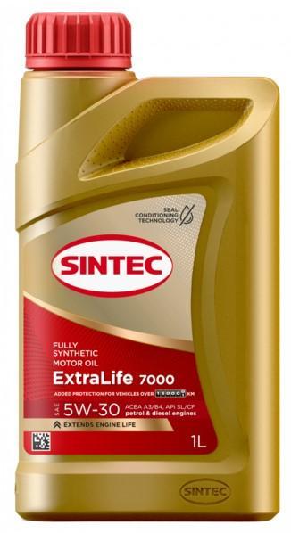 Масло моторное Sintec 5W-30 ExtraLife 7000 A3/B4 SL/CF синтетическое 1л / 5W30