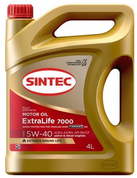 Масло моторное Sintec 5W-40 ExtraLife 7000 A3/B4, SN/CF синтетическое 4л / 5W40
