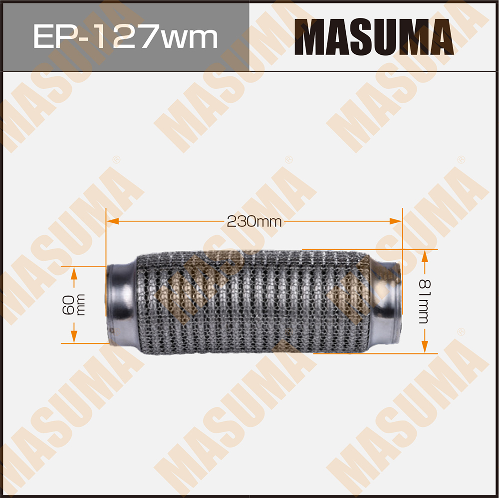 Гофра глушителя 60 х 230 Masuma 3-х слойная wiremesh interlock
