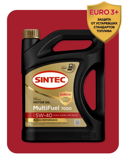 Масло моторное Sintec 5/40 Multi Fuel 7000 ACEA A3/B4 синтетическое 4 л / 5W40