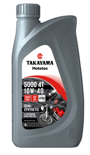 Масло моторное Takayama 10W-40 Mototec 5000 4T API SM Jaso MA-2 пластик полусинтетическое 1л / 10W40