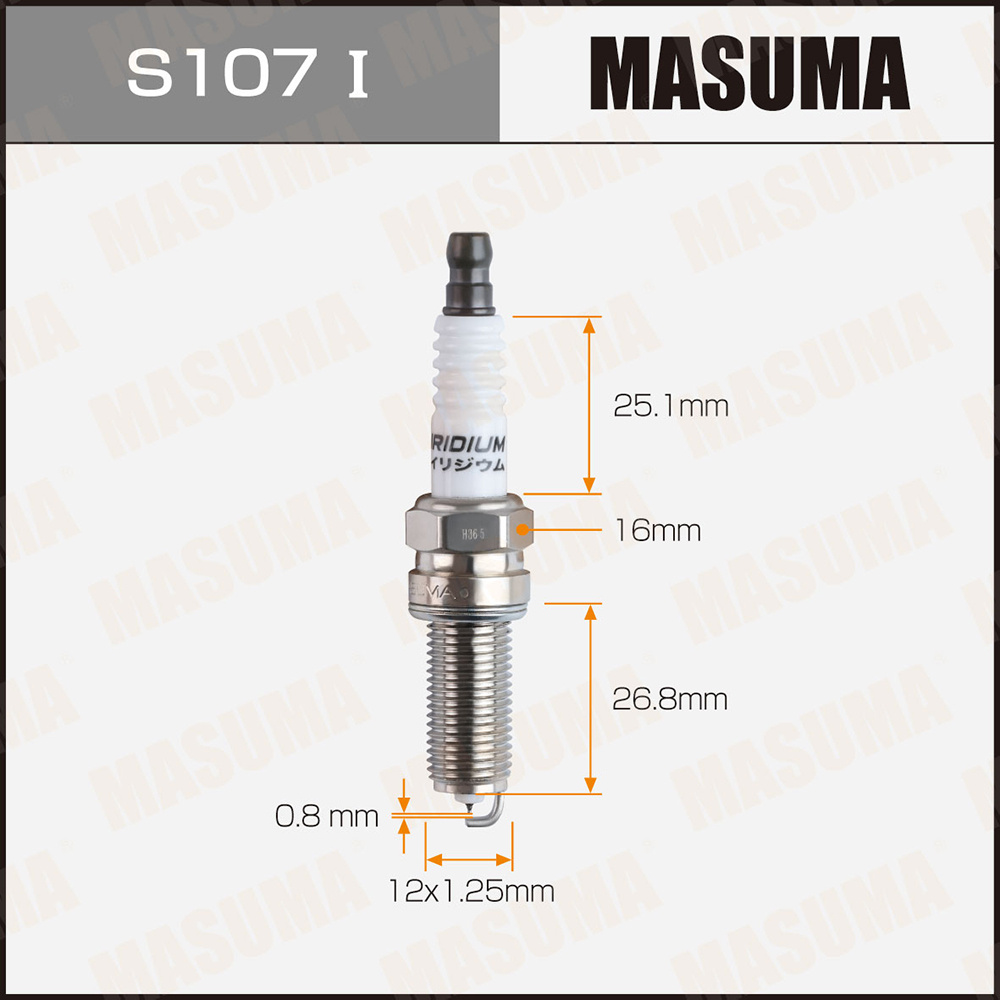 Свеча зажигания Masuma S107I Iridium (LKR8GI-8)