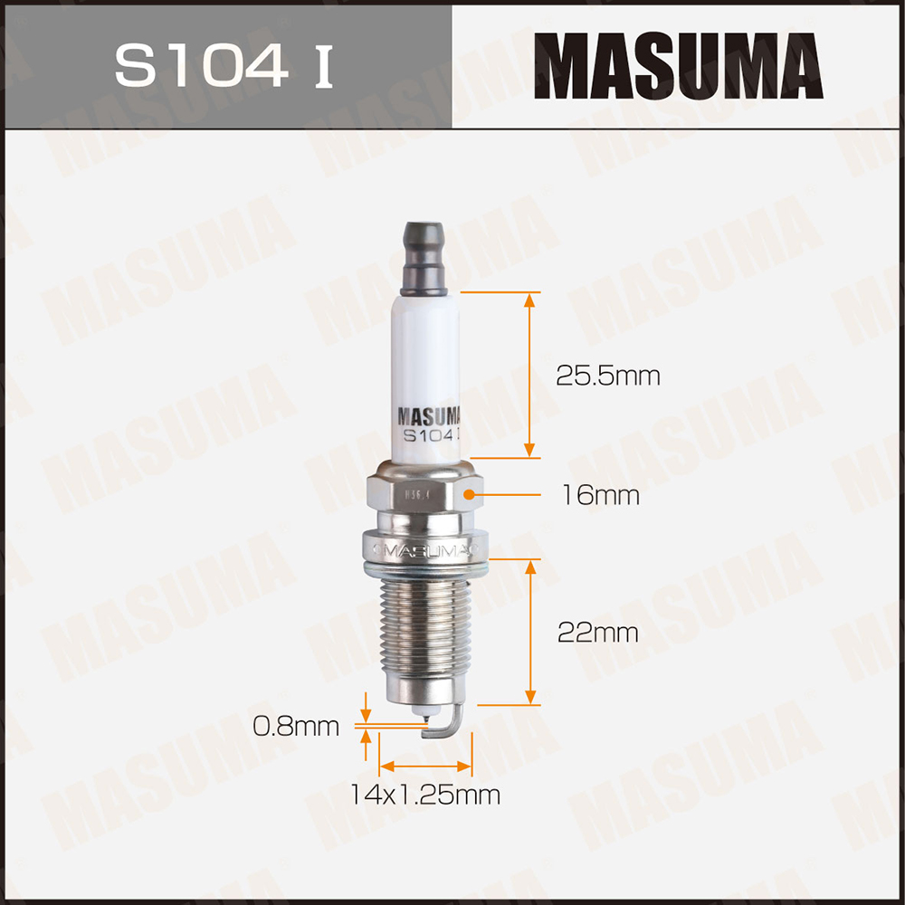 Свеча зажигания Masuma S104I Iridium (ZFR5P-G)