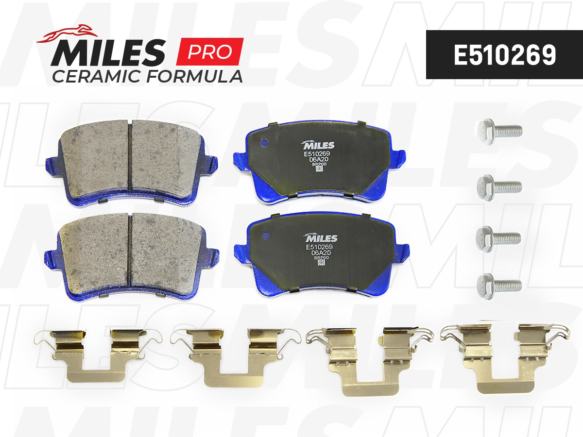 Колодки тормозные VAG A4 (B8) 07-, A5 (8T) 07-, Q5 (8R) 08- задние Miles Ceramic