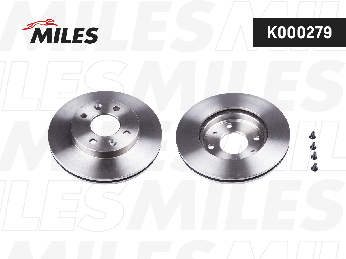 Диск тормозной Nissan Kubistar; Renault Clio 91-, Kangoo 97-, Megane 96-99 передний Miles