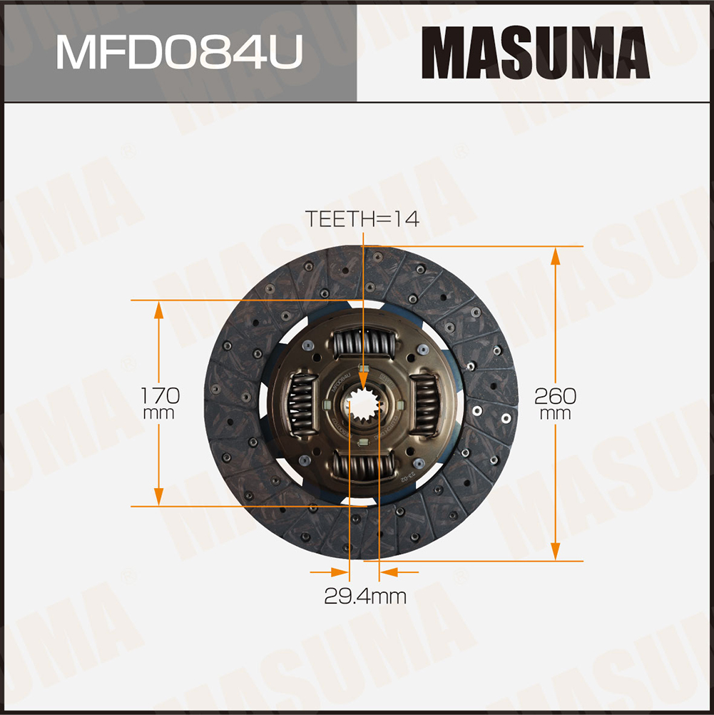 Диск сцепления 260 x 170 x 14 x 29.4 Masuma