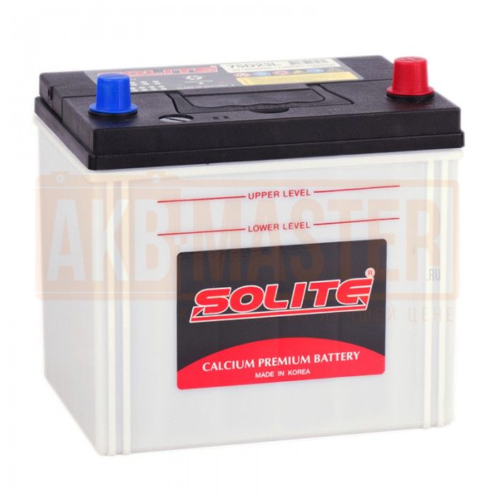 Аккумулятор Asia 65 А. ч обратная полярность Solite ток 550 230 х 168 х 220 без буртика