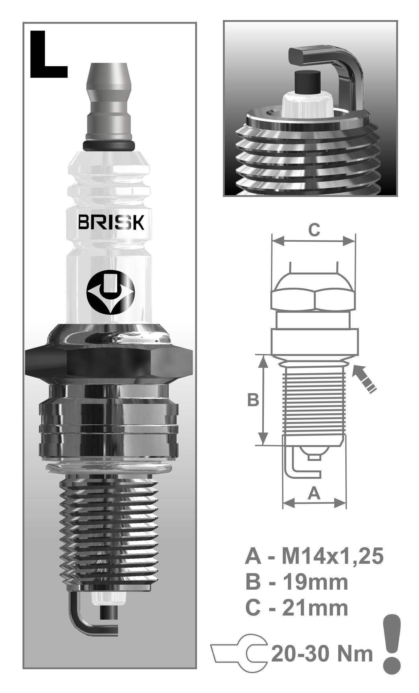 Свечи BRISK Super R двс 406 (4шт) Чехия SUPER R / 1322 / LR17YC /