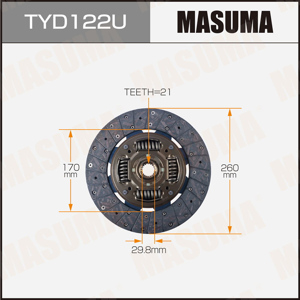 Диск сцепления 260 x 170 x 21 x 29.8 Masuma
