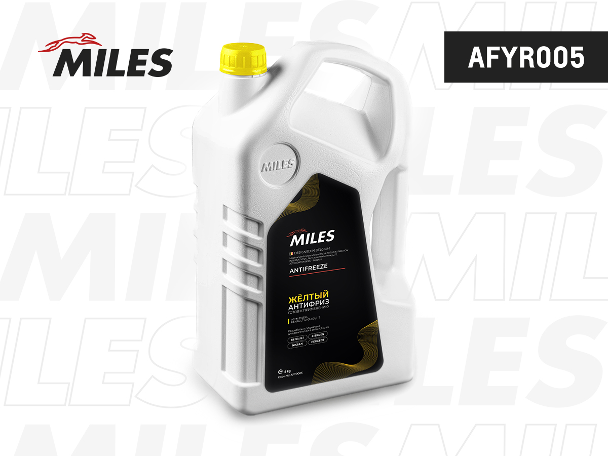 Антифриз MILES желтый, Type D, флуор. (Renault, Lada, Nissan) 5кг