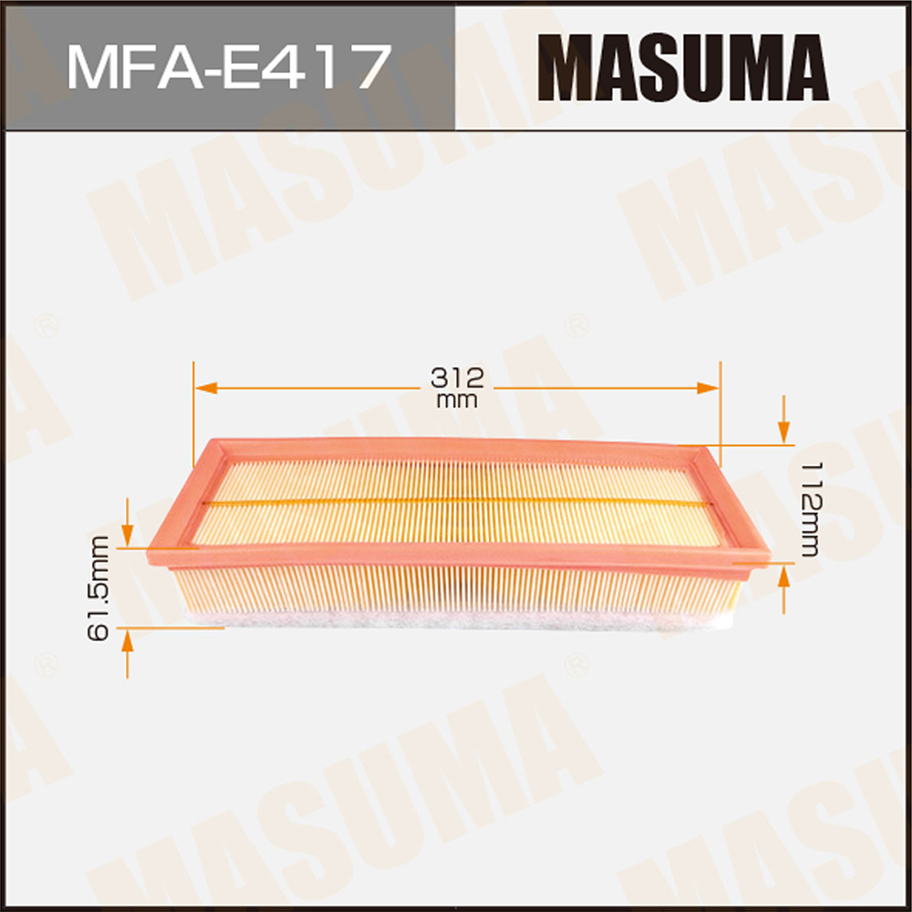 Фильтр воздушный Citroen Berlingo 05-, C4 04-, Peugeot 206 04-, 307 04-, 308 07- Masuma