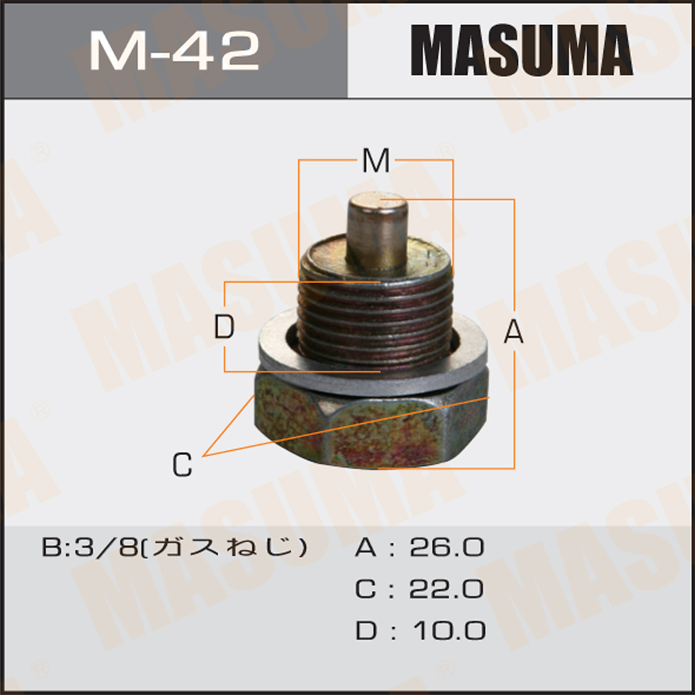 Болт слива масла 3/8 Nissan с магнитом Masuma
