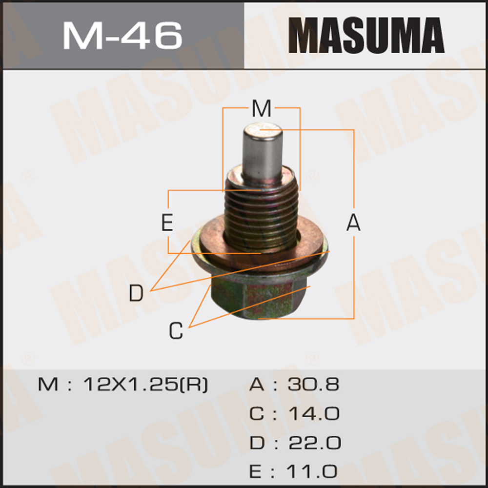 Болт слива масла М12x1,25 Nissan; Infiniti с магнитом Masuma