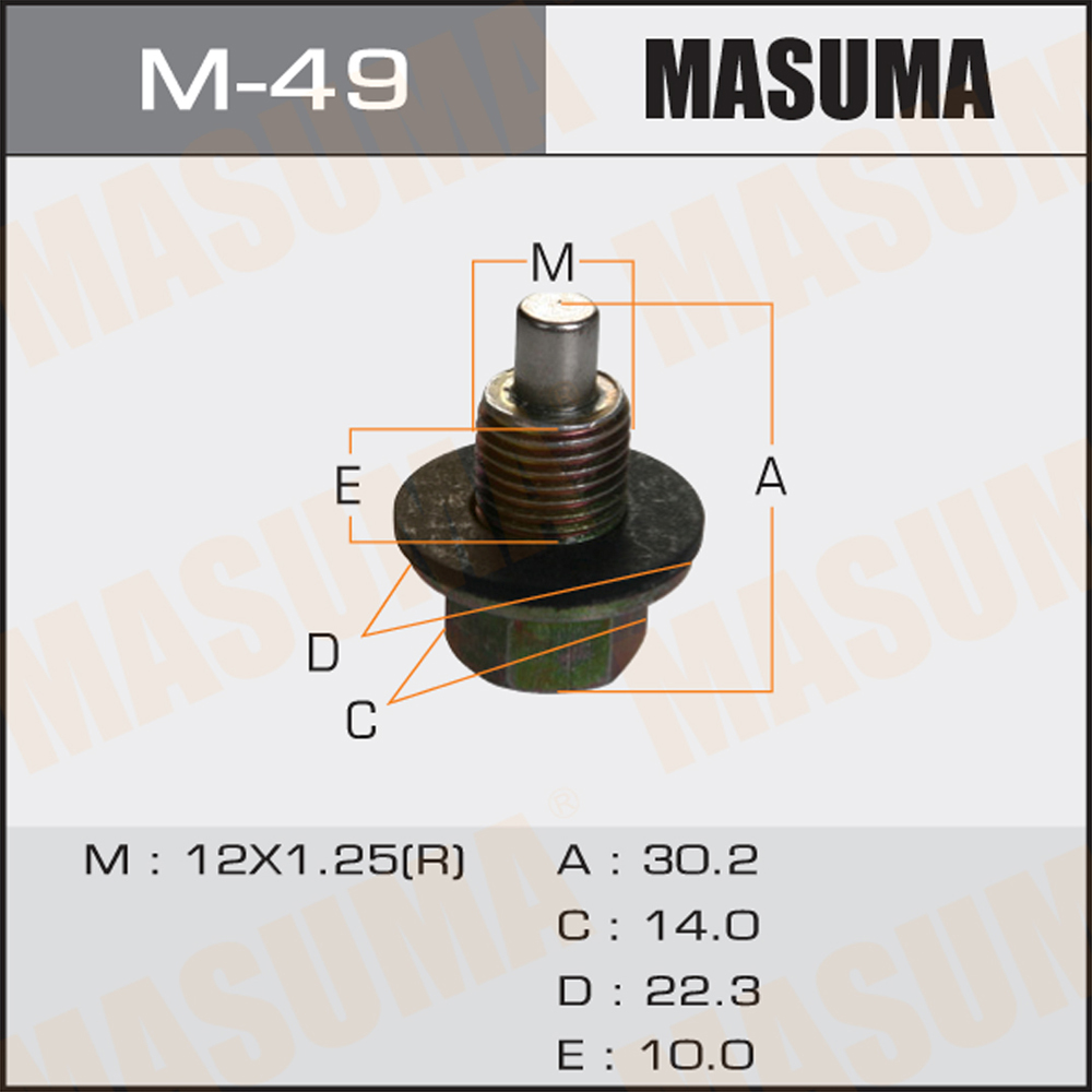 Болт слива масла М12x1,25 Toyota с магнитом Masuma