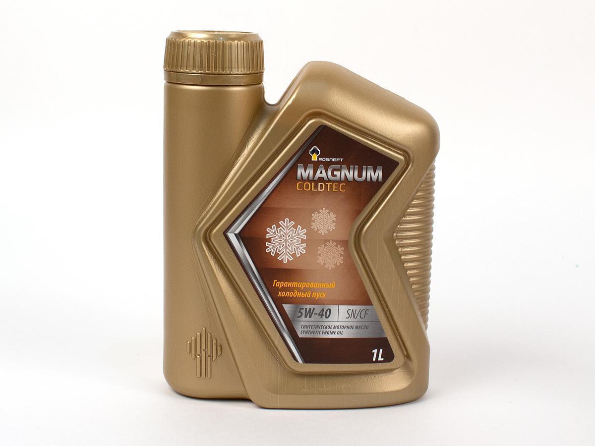 Масло моторное РосНефть 5W-40 Magnum Coldtec SN/CF синтетическое 1л / 5W40