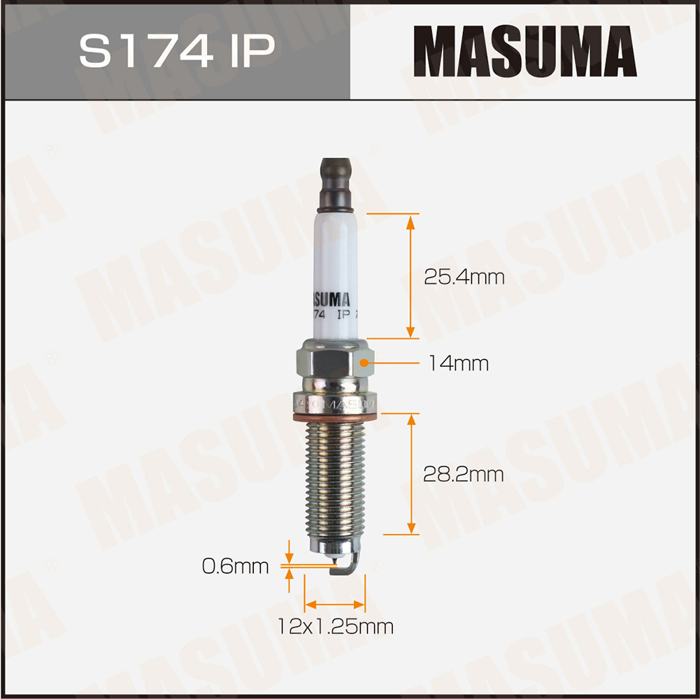 Свеча зажигания Masuma S174IP IRIDIUM+PLATINUM (SILZKAR8G7Y) Masuma