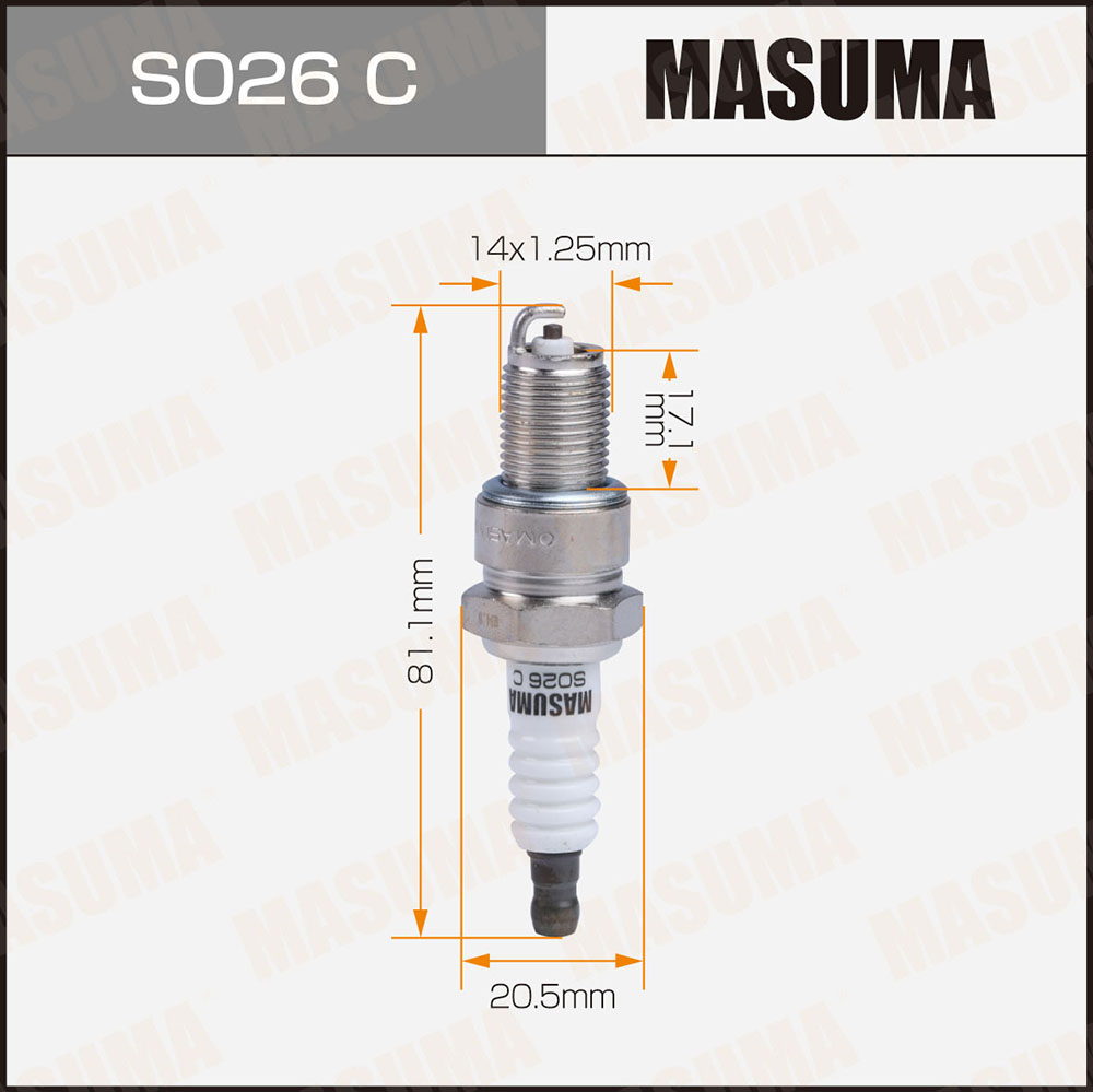 Свеча зажигания Masuma S026C Nickel BPR6ES-11 (4824 ) для а/м ВАЗ 2108-2110,12 8-кл.