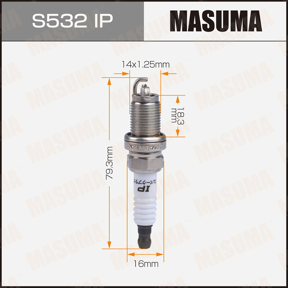 Свеча зажигания Masuma S532IP Iridium + Platinum (HB6AIX-11P)