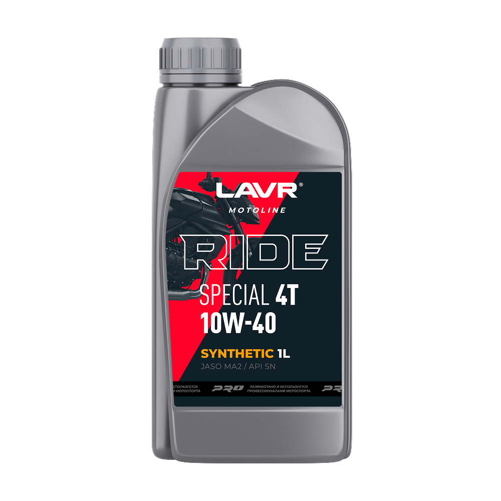 Масло моторное Lavr 10W-40 MOTO Ride Special 4T SN 1л Ln7747
