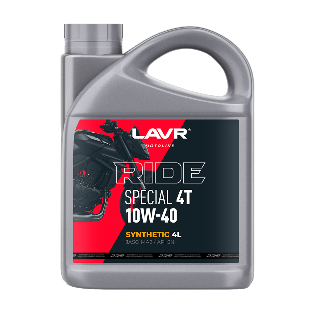 Масло моторное Lavr 10W-40 MOTO Ride Special 4T SN 4л Ln7748