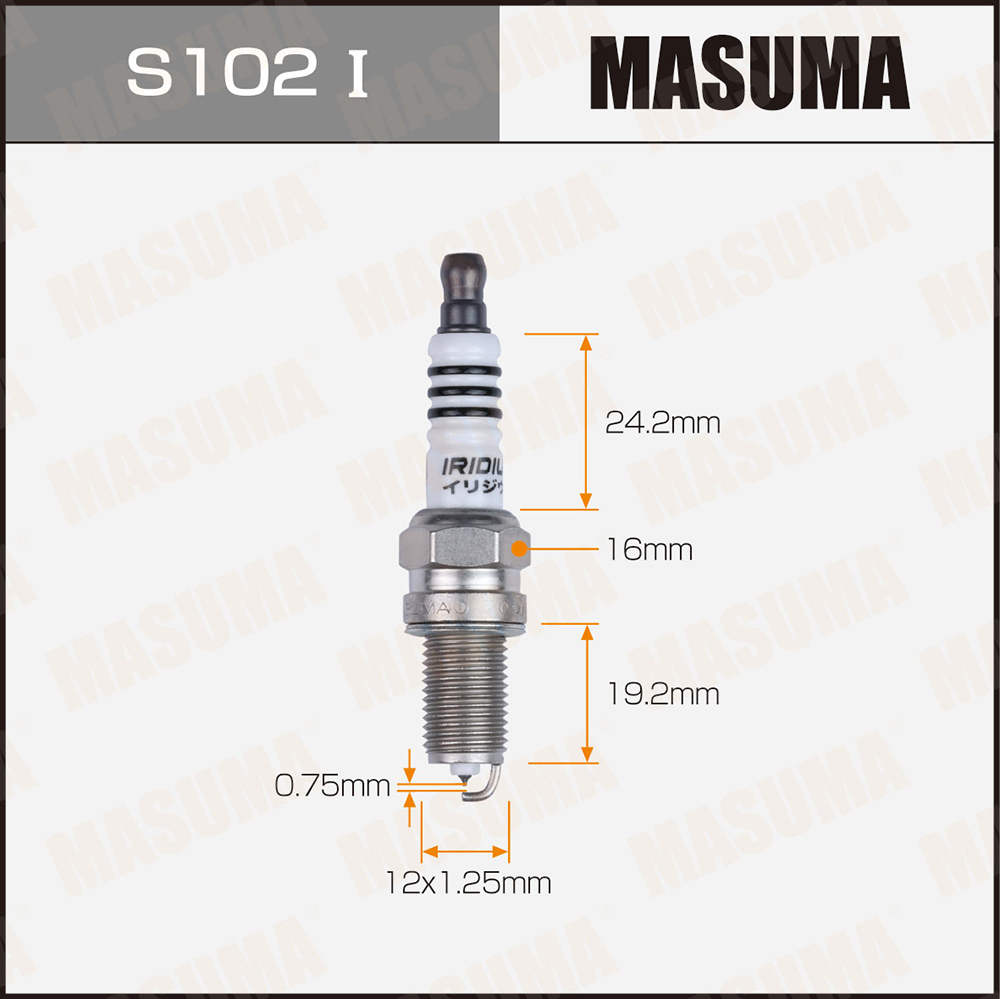 Свеча зажигания Masuma S102I Iridium (BKR6EIX-P)