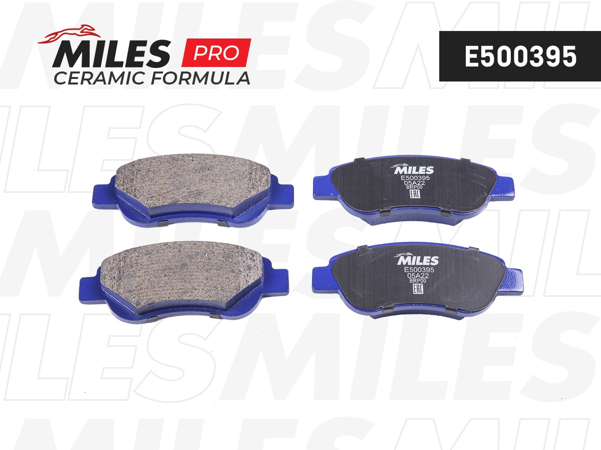 Колодки тормозные Citroen C1; Peugeot 107; Toyota Aygo 1.0/1.4D 05- передние E5 Ceramic Miles