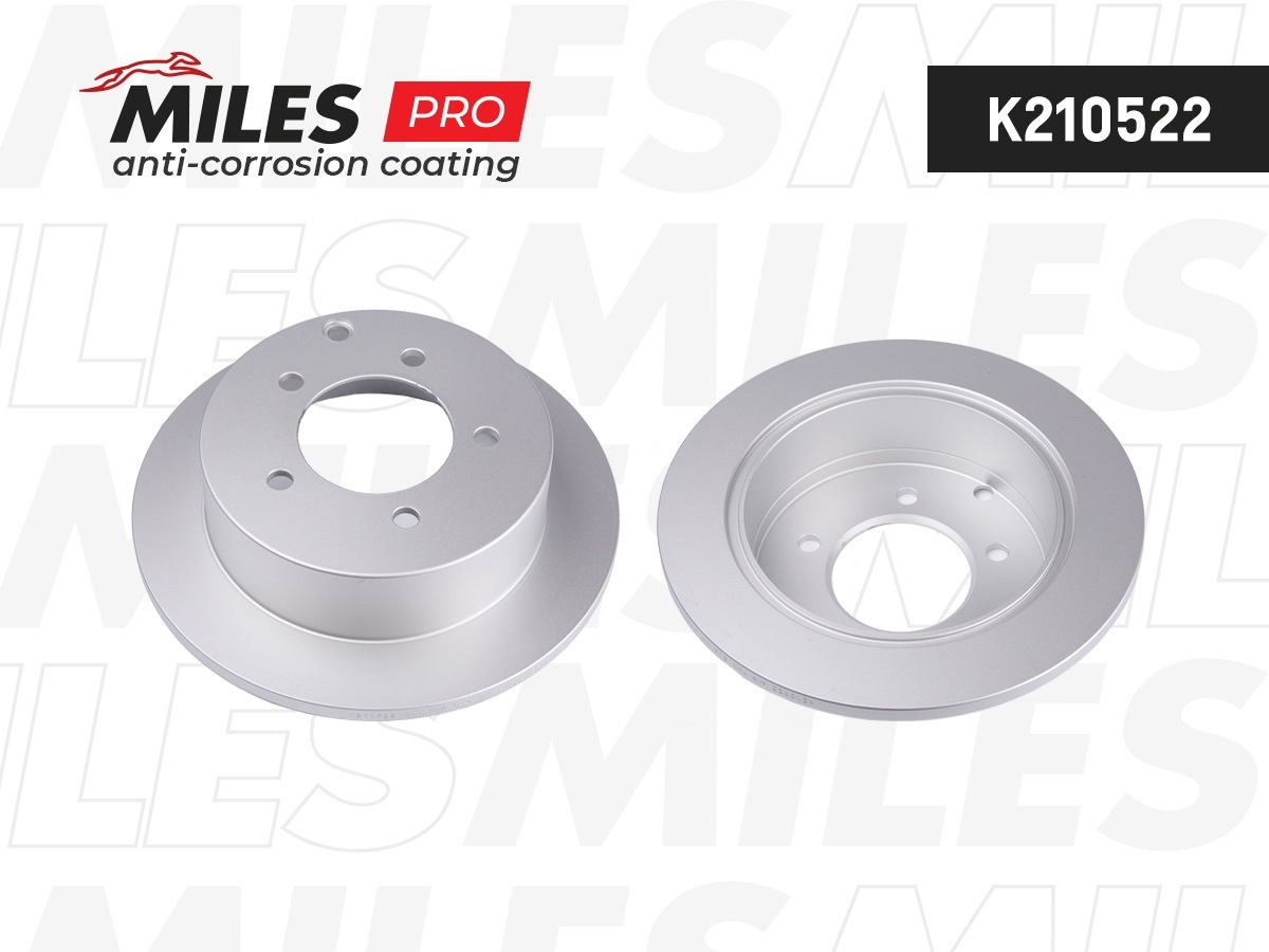 Диск тормозной Miles PRO (антикоррозийное покрытие) MITSUBISHI LANCER 08- задний D=262мм.