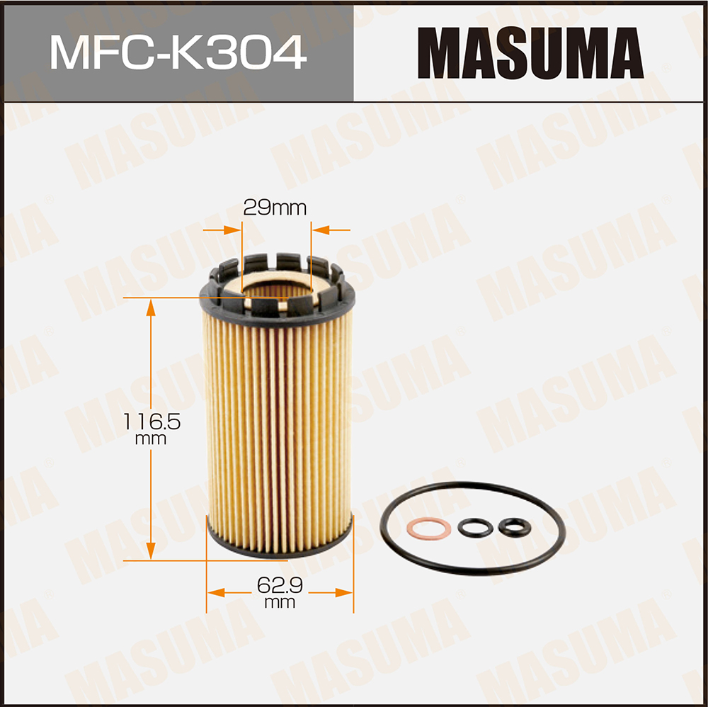 Фильтр масляный Hyundai Santa Fe 01-06, Trajet 01-08,Tucson 04-08; Kia Sportage 04-10 (CRDi) Masuma