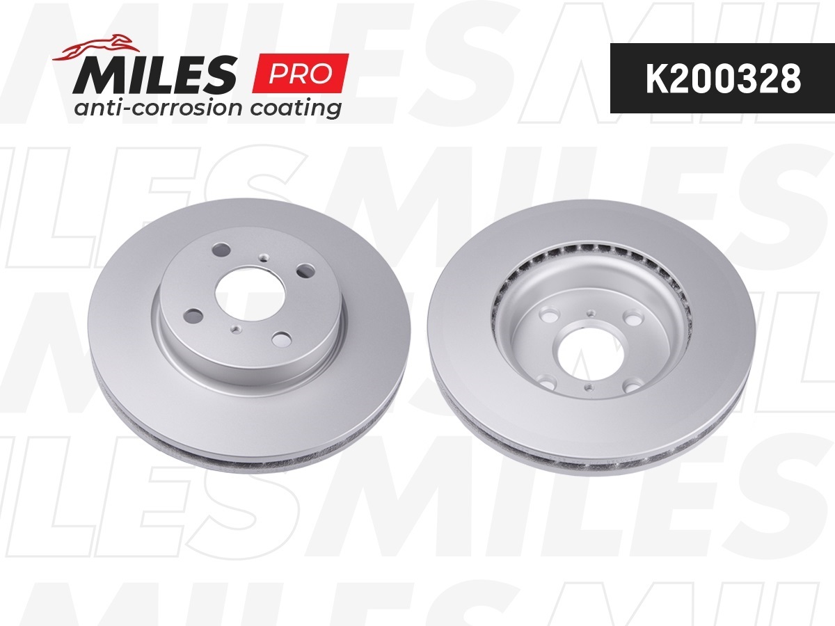 Диск тормозной Miles PRO (антикоррозийное покрытие) TOYOTA YARIS 06- (пр-во Франция) передний вент.D=258мм.