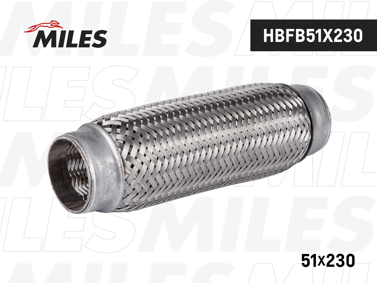 Гофра глушителя 51 x 230 Miles внутреннее плетение