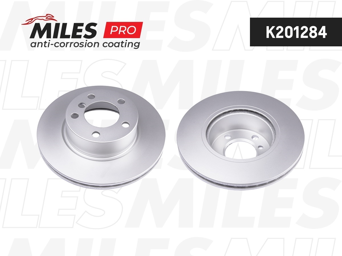 Диск тормозной Miles PRO (антикоррозийное покрытие) BMW 1 F20 118-120/3 F30 316-320 передний вент.D=300мм.