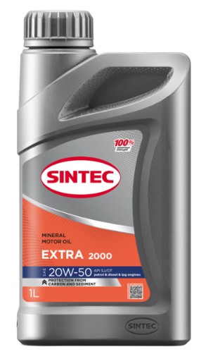 Масло моторное Sintec 20W-50 Extra 2000 API SJ/CF минеральное 1л / 20W50