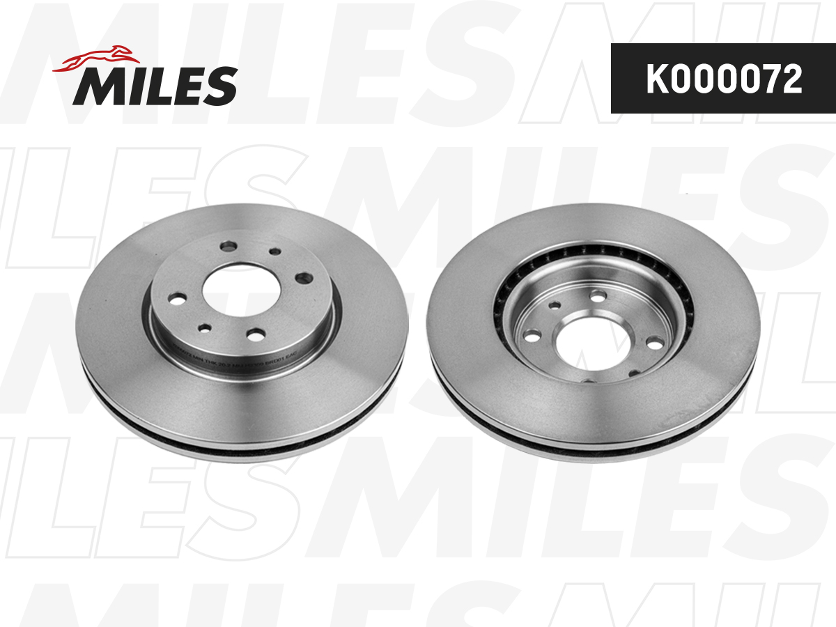 Диск тормозной Fiat Doblo 05-, Idea 04-, Panda 99-,Stilo 02- передний Miles