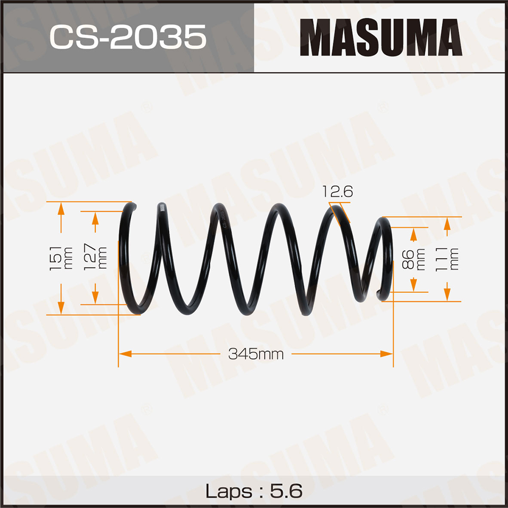 Пружина подвески Nissan ALMERA / B10RS передняя Masuma
