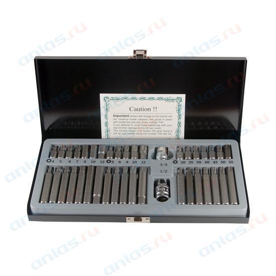 Набор бит 40 пр. Hex/Torx/Spline L=30 мм/L=75 мм Force F-4401