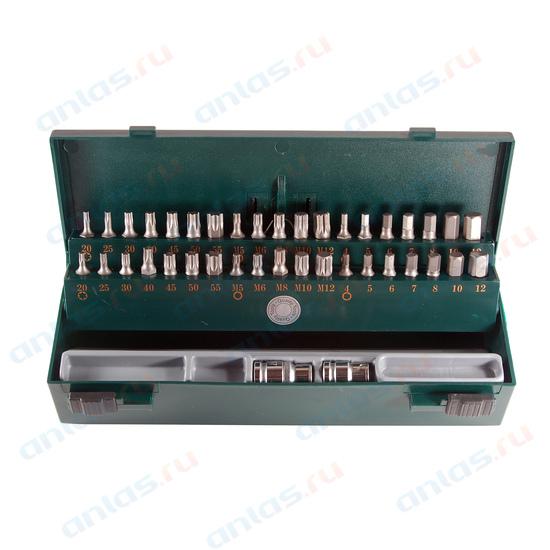 Набор бит 40 пр. Hex/Torx/Spline L=30 мм/L=75 мм Force F-4401C