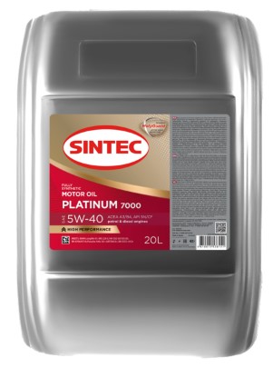 Масло моторное Sintec 5W-40 Platinum 7000 ACEA A3/B4 синтетическое 20л / 5W40