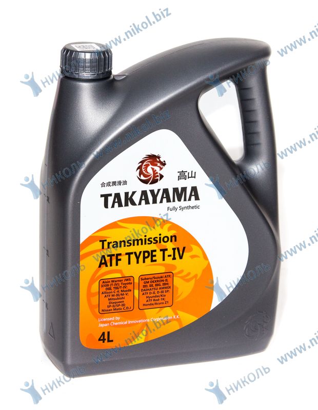 Масло трансмиссионное Takayama ATF Type T-IV 4л