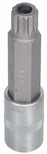 Головка с вставкой Spline 1/2" М16 L=100 мм с отверстием АвтоДело 39616