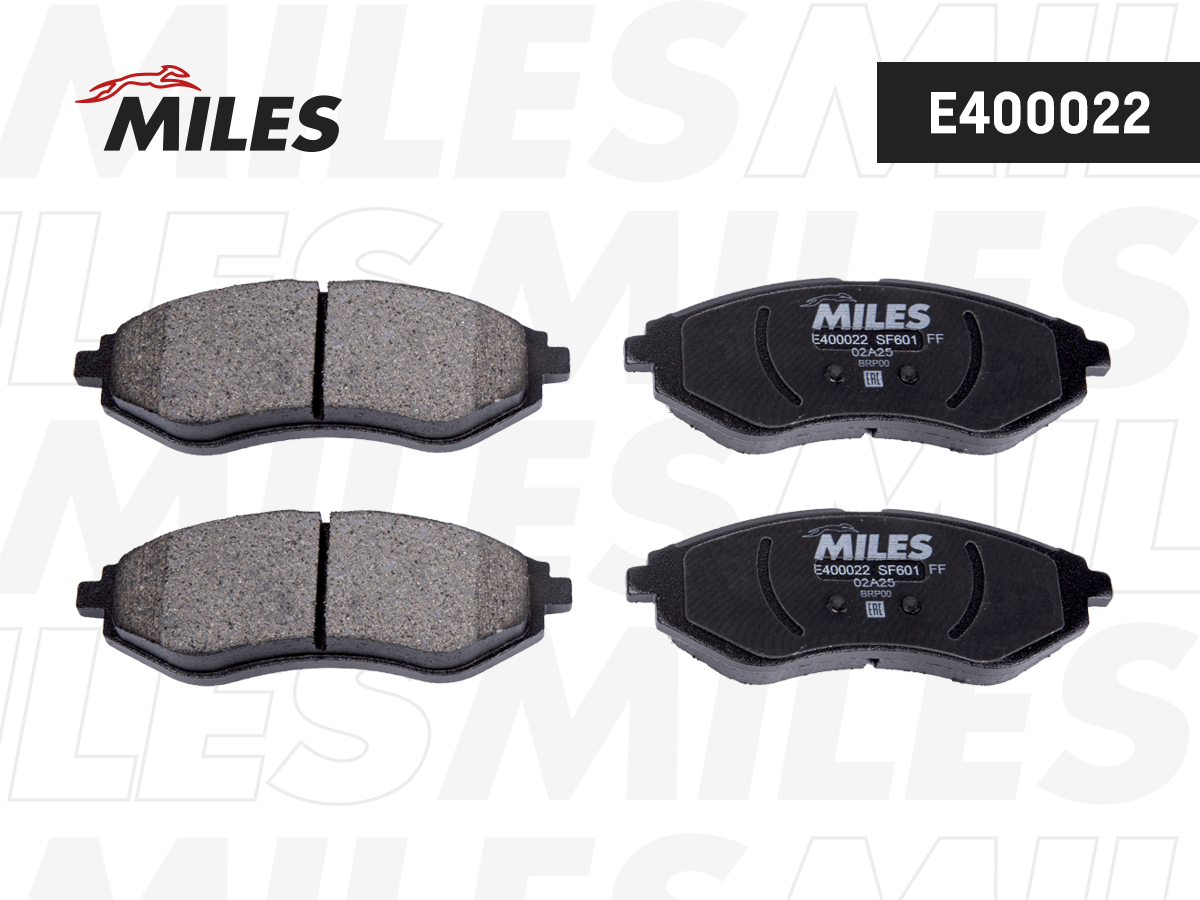Колодки тормозные Chevrolet Aveo (T200, T250) 03- передние Miles Low-metallic