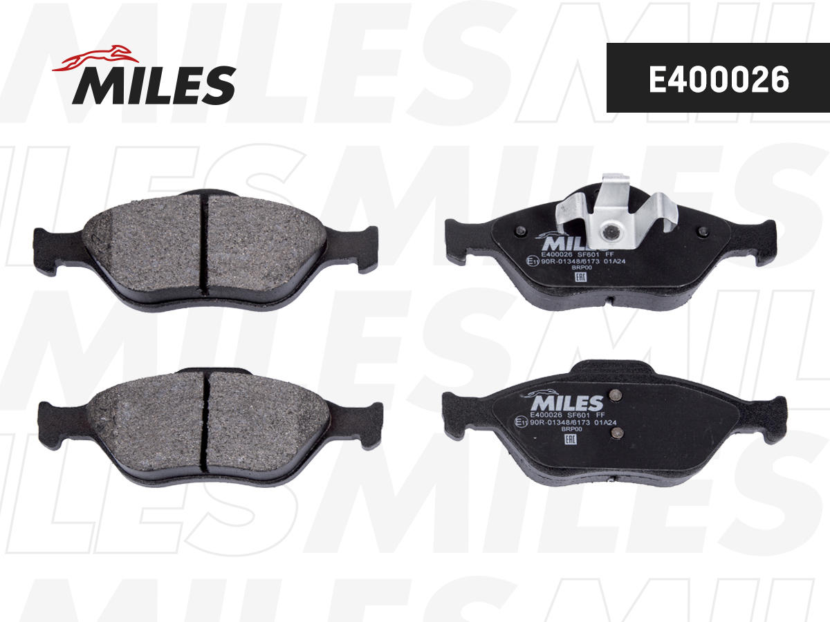 Колодки тормозные Ford Fiesta 95-01/01-, Fusion 01- передние Low-metallic Miles