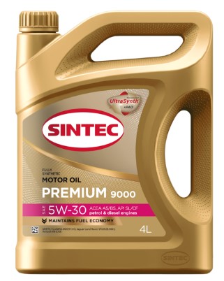 Масло моторное Sintec 5W-30 Premium 9000 A5/B5 SL/CF синтетическое 4л / 5W30