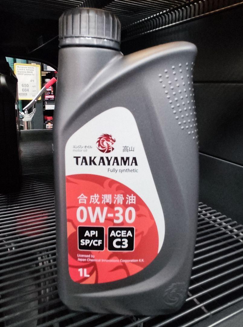Масло моторное Takayama 0W-30 API SP/СF. ACEA C3 синтетическое пластик 1л / 0W30