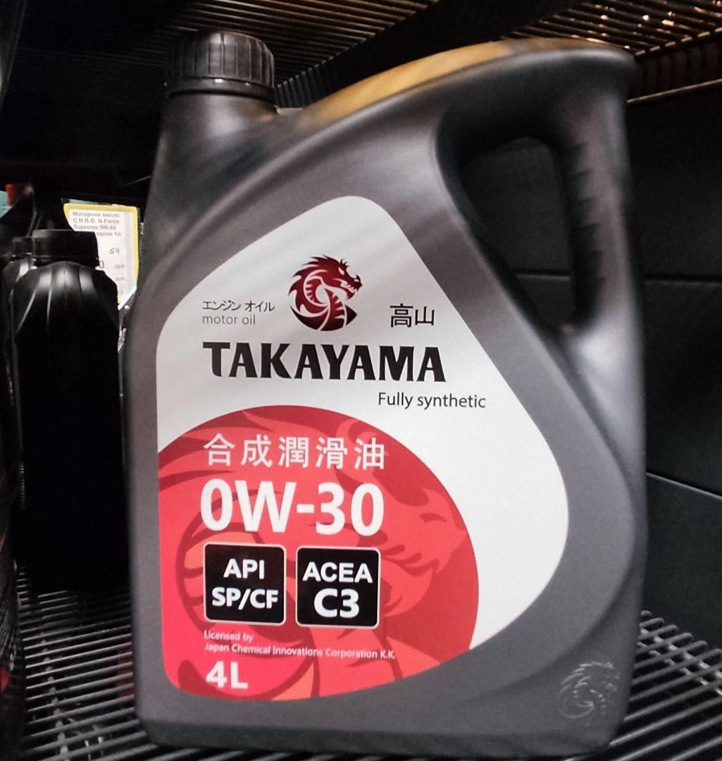 Масло моторное Takayama 0W-30 API SP/СF. ACEA C3 синтетическое пластик 4л / 0W30