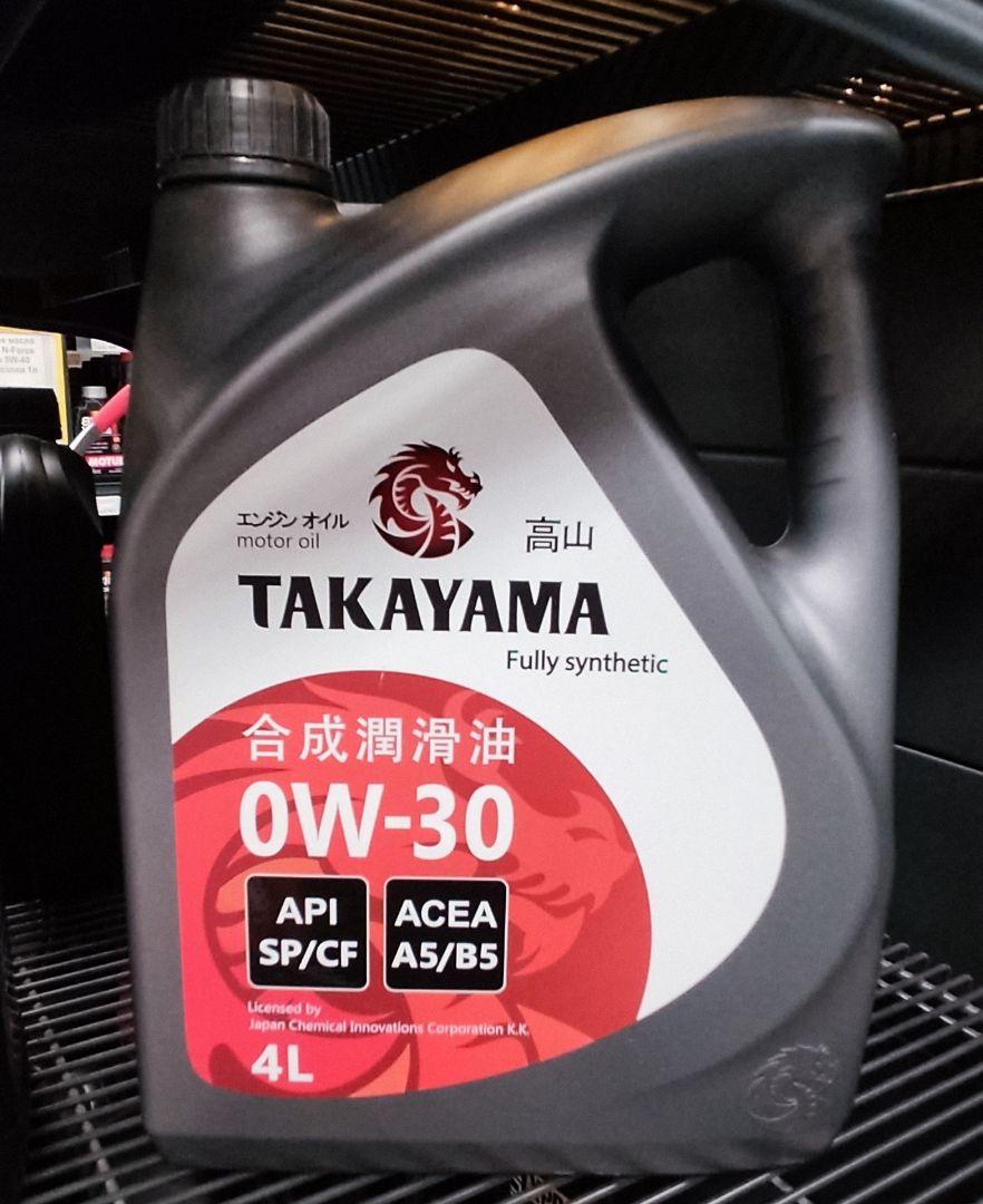 Масло моторное Takayama 0W-30 API SP/СF, ACEA A5/B5 синтетическое пластик 4л / 0W30