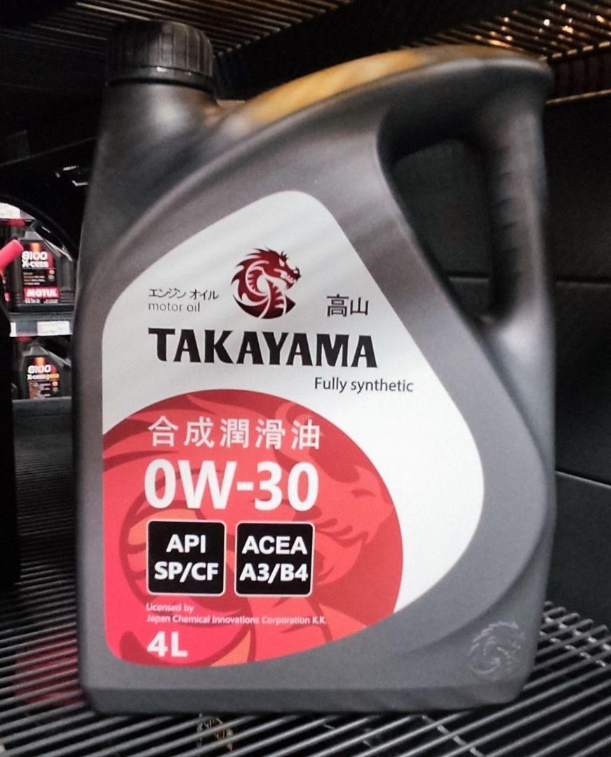 Масло моторное Takayama 0W-30 API SP/СF, ACEA A3/B4 синтетическое пластик 4л / 0W30