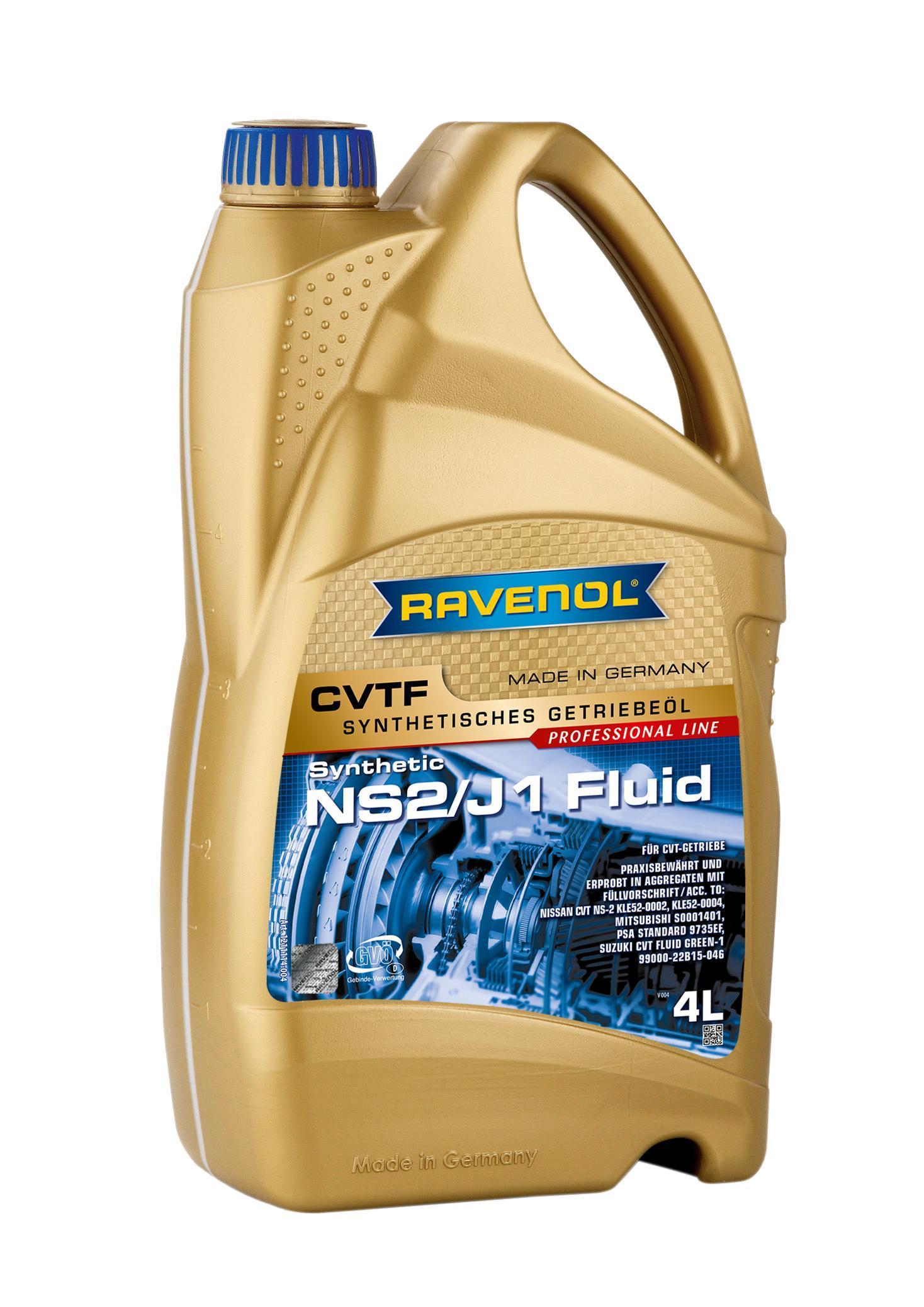Масло трансмиссионное Ravenol CVTF 4014835719392 /121111400401999/ NS2/J1 Fluid 4л