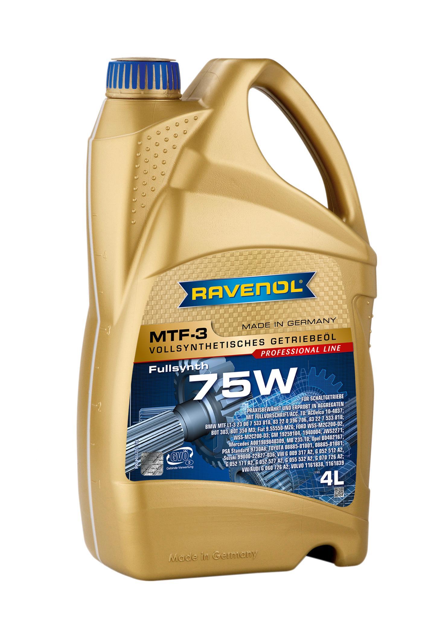 Масло трансмиссионное Ravenol 75W MTF-3 синтетическое 4л