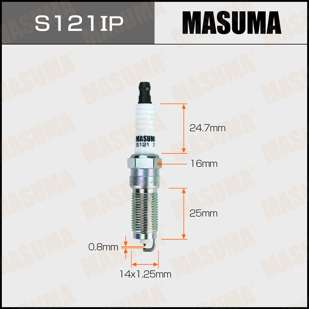 Свеча зажигания Masuma S121IP Iridium + Platinum (ILZTR6A8G)